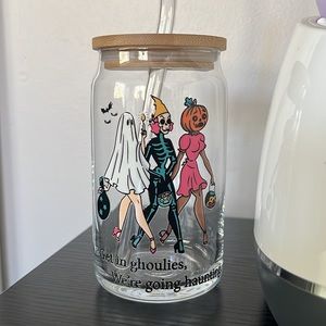 Get in Ghoulies, We’re Going Haunting Glass Can With Straw